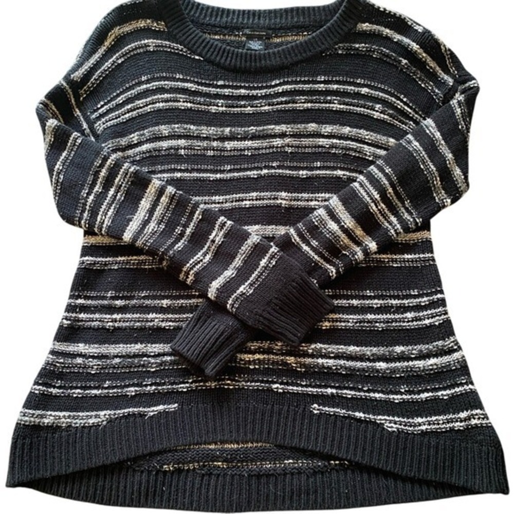 Calvin Klein Striped Black and White Women's Sweater Knit SZ L